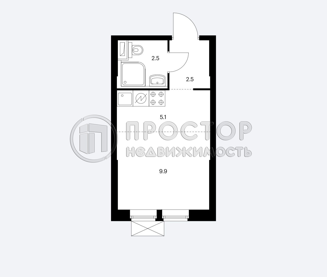 Студия, 20.1 м² - фото 18