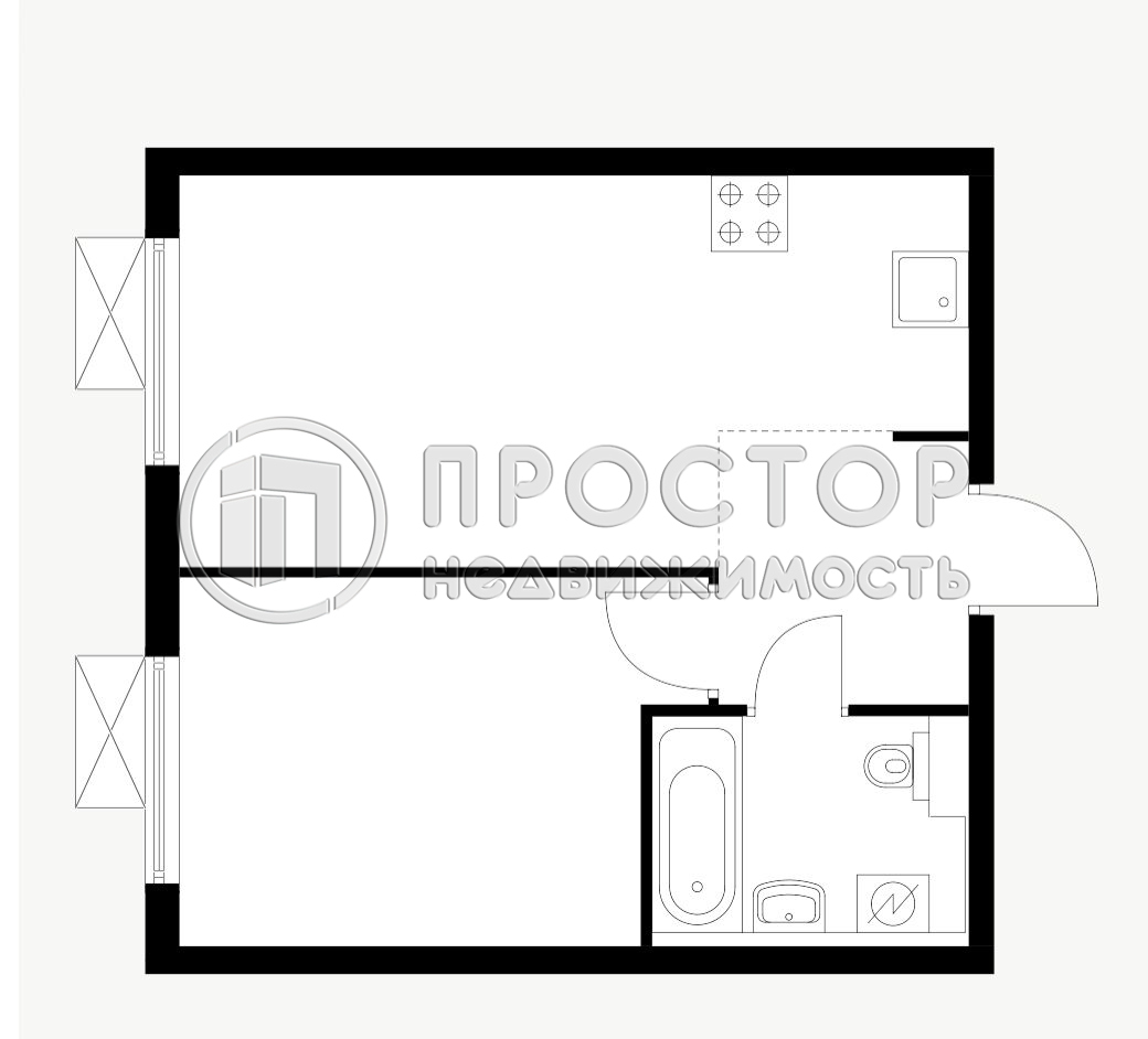 1-комнатная квартира, 36 м² - фото 19