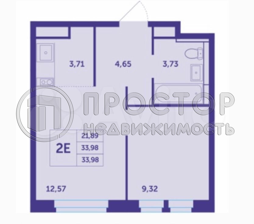 1-комнатная квартира, 34 м² - фото 6