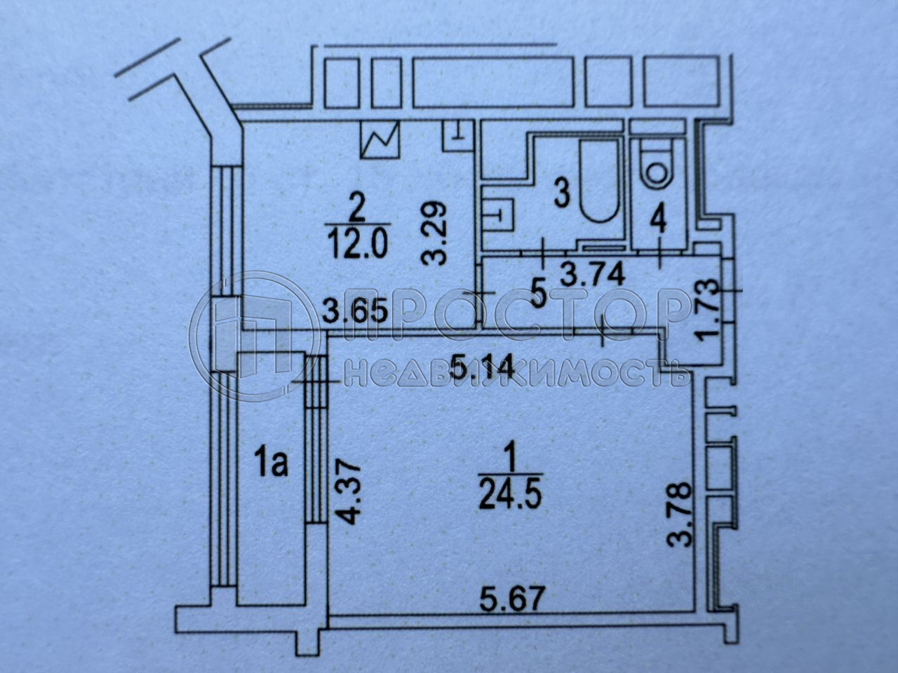 1-комнатная квартира, 48.2 м² - фото 23