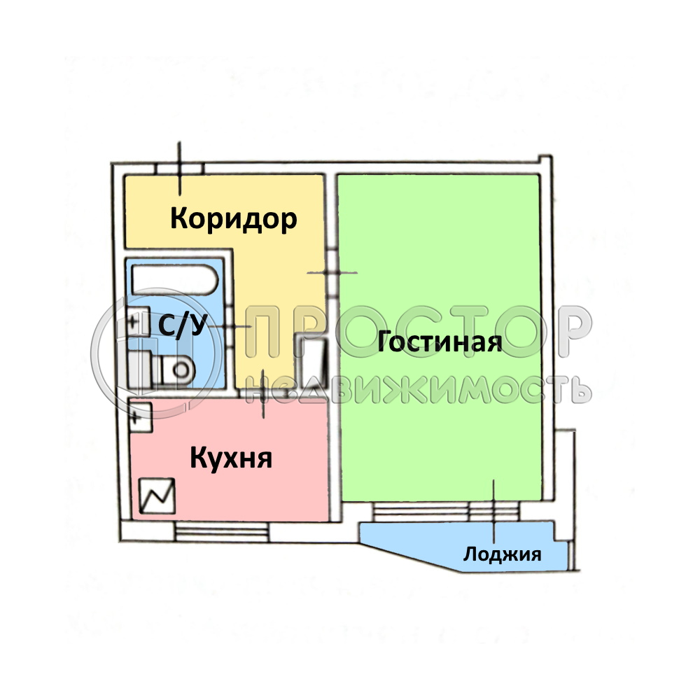 1-комнатная квартира, 40 м² - фото 11