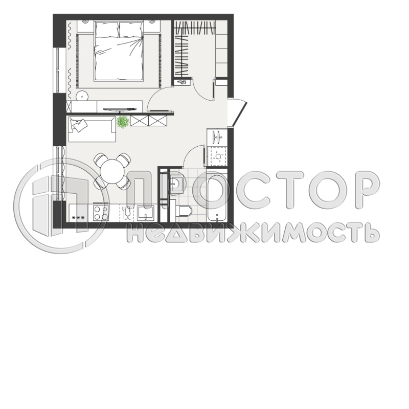 1-комнатная квартира, 33.7 м² - фото 5