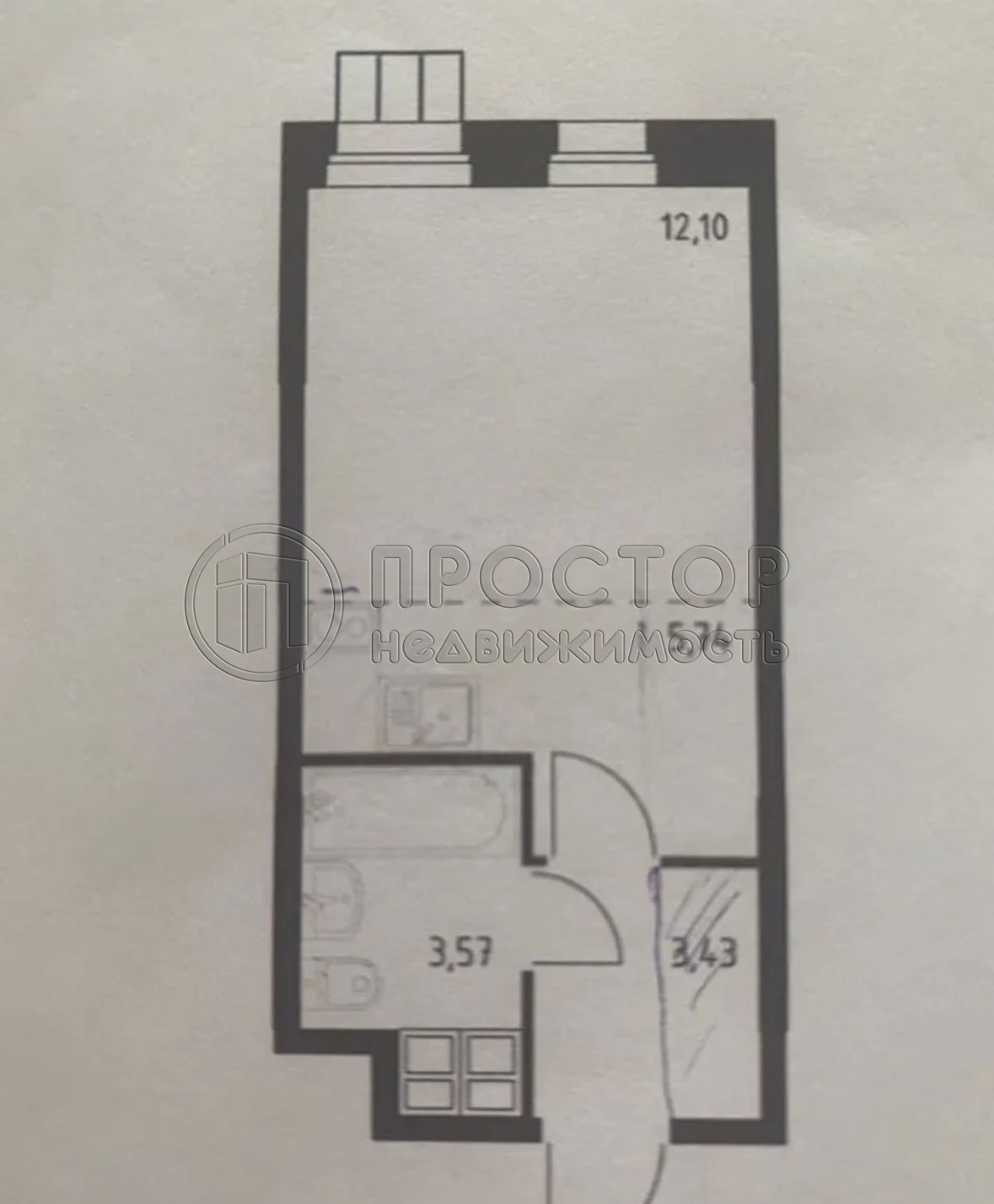 Студия, 25.7 м² - фото 5