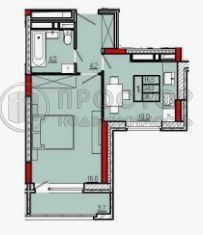 1-комнатная квартира, 34.8 м² - фото 24