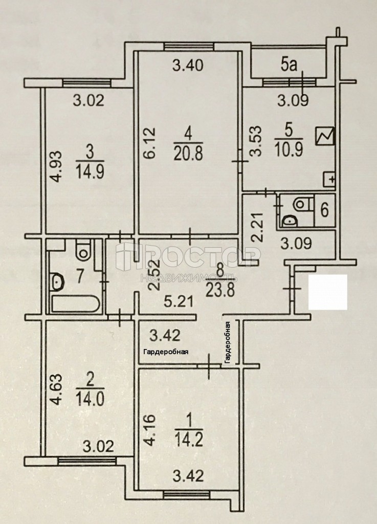 4-комнатная квартира, 104 м² - фото 19