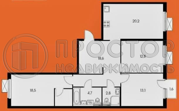 3-комнатная квартира, 92 м² - фото 14