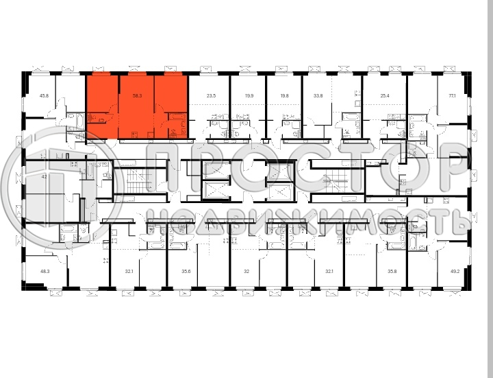 2-комнатная квартира, 58.3 м² - фото 45