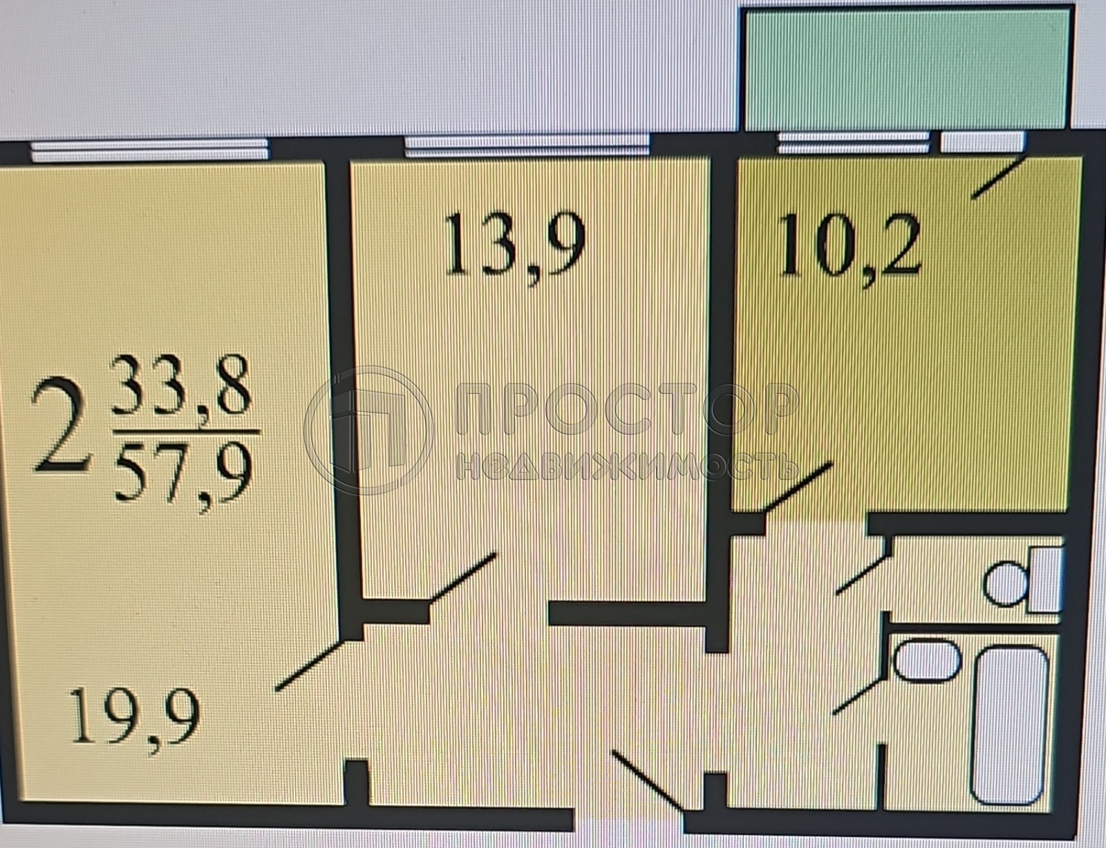 2-комнатная квартира, 58.3 м² - фото 5