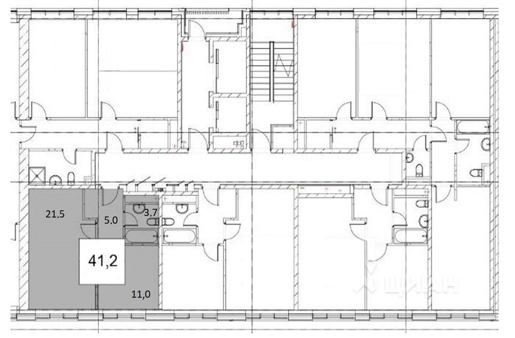 1-комнатная квартира, 41.2 м² - фото 7