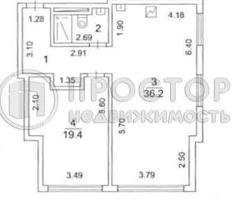 2-комнатная квартира, 68 м² - фото 24
