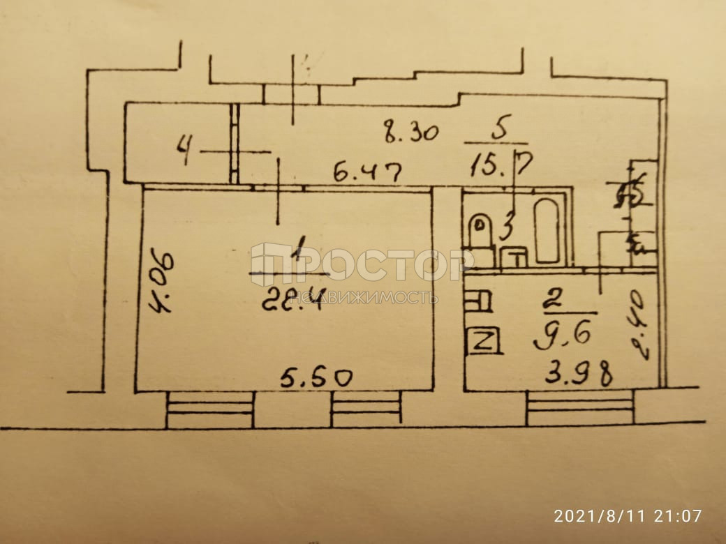 1-комнатная квартира, 55.5 м² - фото 12