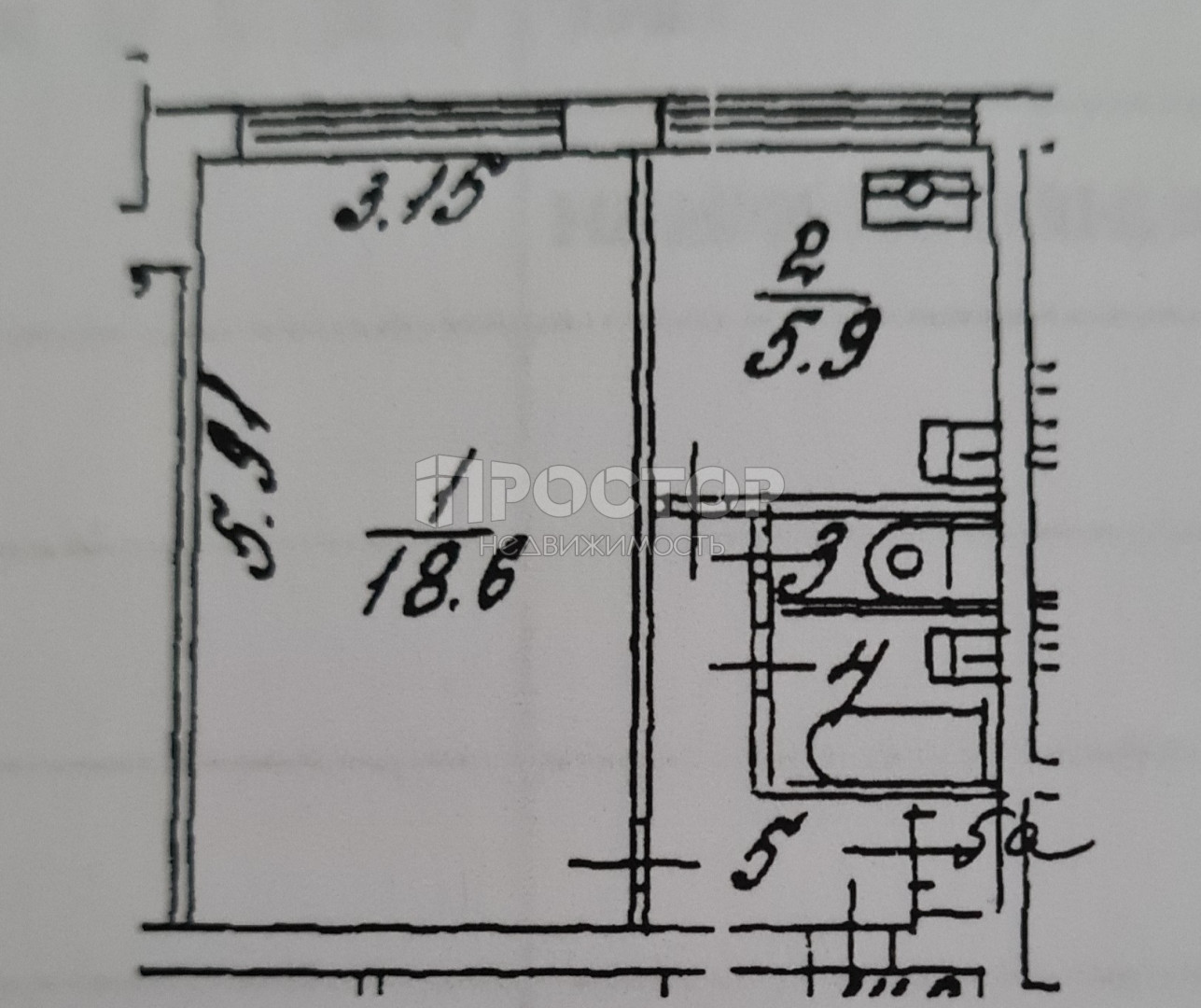 1-комнатная квартира, 32.1 м² - фото 21