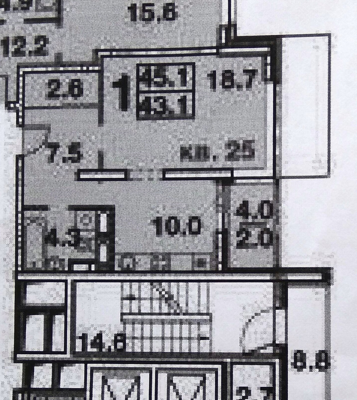 1-комнатная квартира, 45.1 м² - фото 15