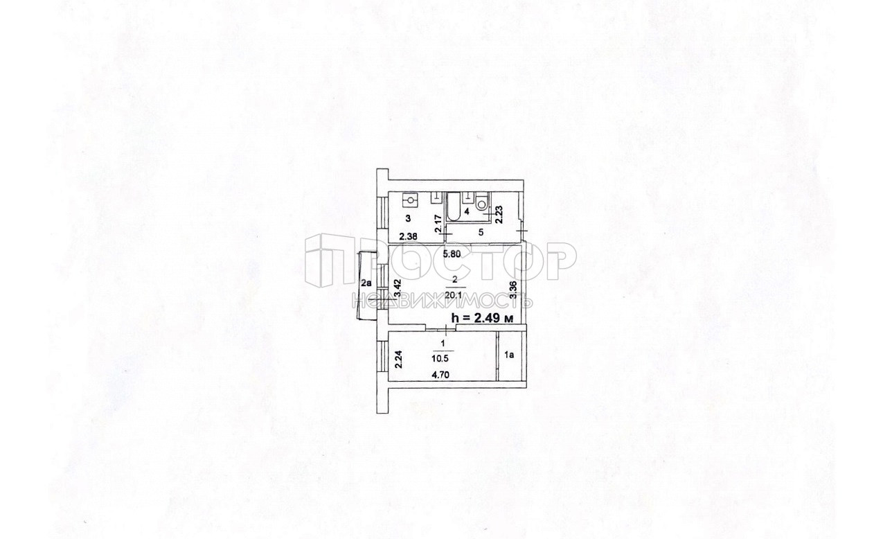 2-комнатная квартира, 45 м² - фото 14