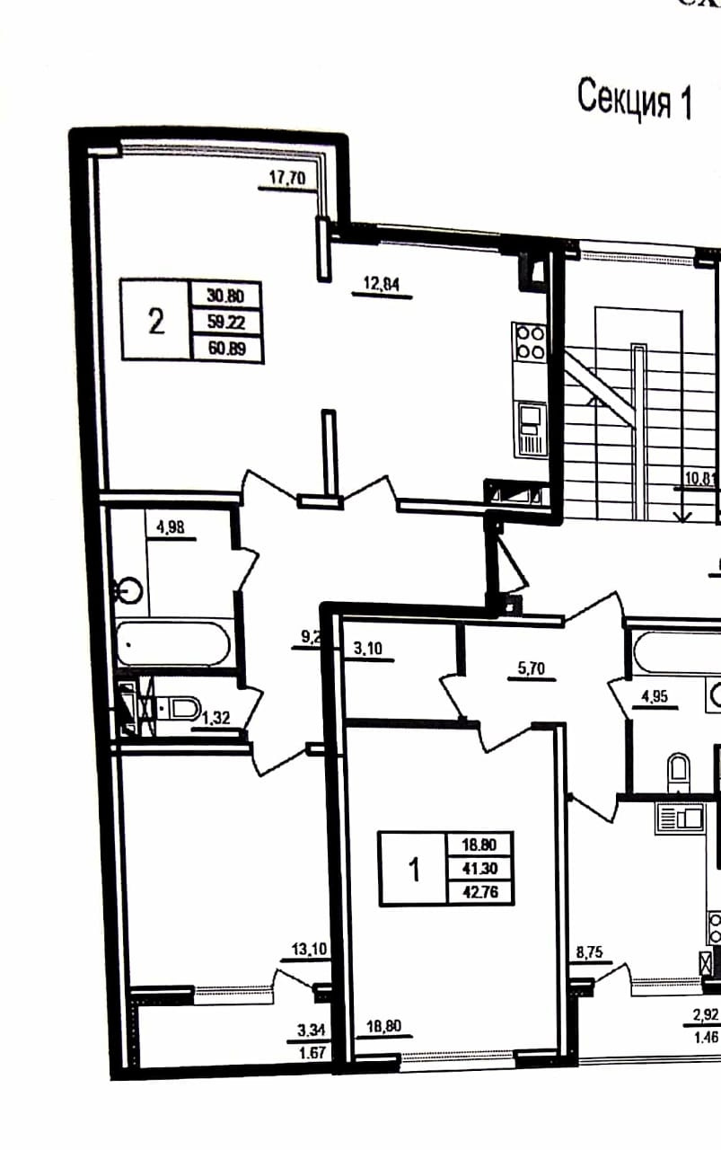 2-комнатная квартира, 61 м² - фото 27