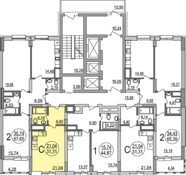 0-комнатная квартира, 37 м² - фото 7