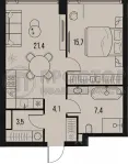 2-комнатная квартира, 52.1 м² - фото 13