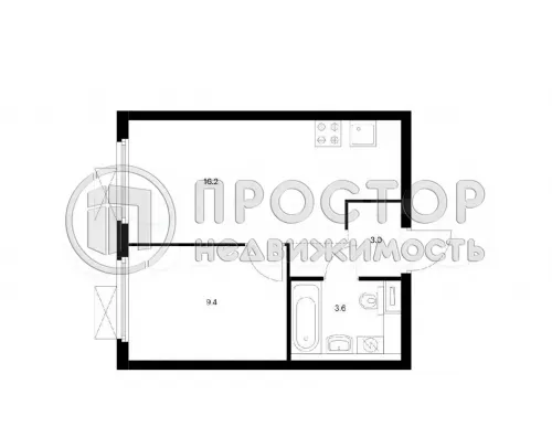 2-комнатная квартира, 33 м² - фото 4