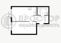 1-комнатная квартира, 42.8 м² - фото 4