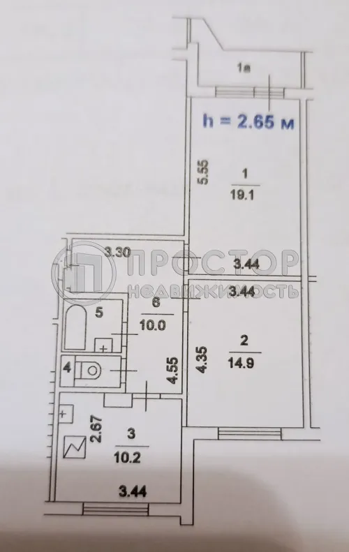 2-комнатная квартира, 58 м² - фото 21