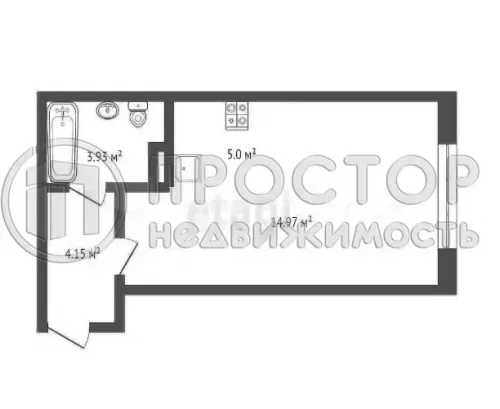 Студия, 35.6 м² - фото 2