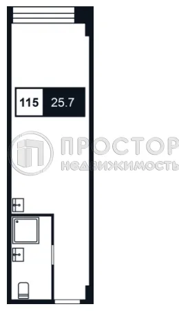 Студия, 25.7 м² - фото 6