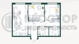 2-комнатная квартира, 60 м² - фото 5