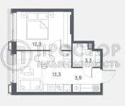 1-комнатная квартира, 32.8 м² - фото 7
