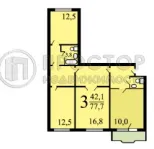 3-комнатная квартира, 75 м² - фото 35