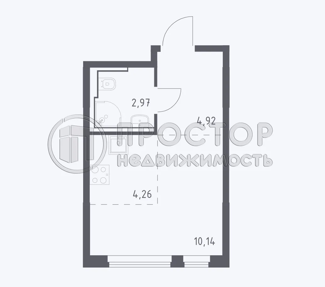 Студия, 22.3 м² - фото 13