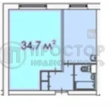 1-комнатная квартира, 34.7 м² - фото 31