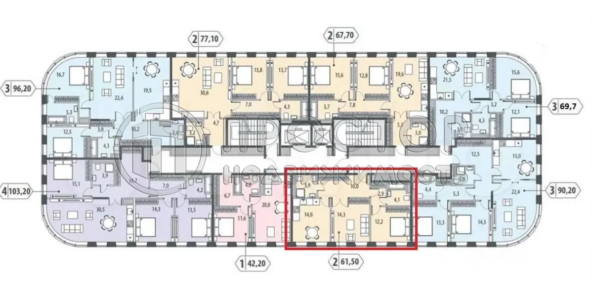 2-комнатная квартира, 60.8 м² - фото 13