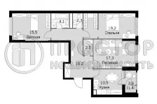 3-комнатная квартира, 89 м² - фото 3