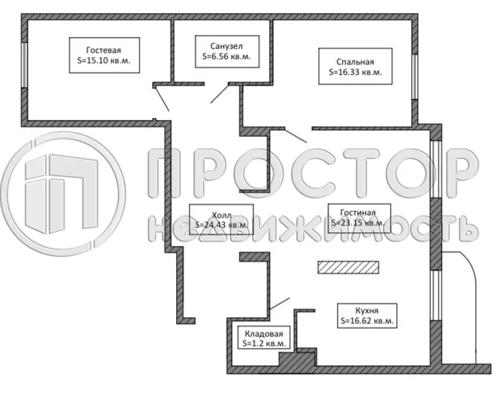 3-комнатная квартира, 109 м² - фото 33