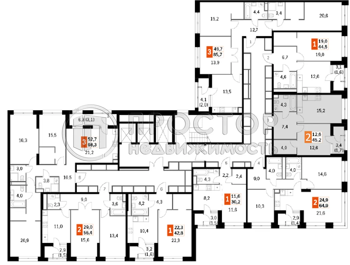 1-комнатная квартира, 45.2 м² - фото 9