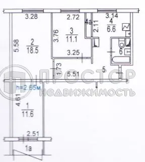 3-комнатная квартира, 63 м² - фото 25