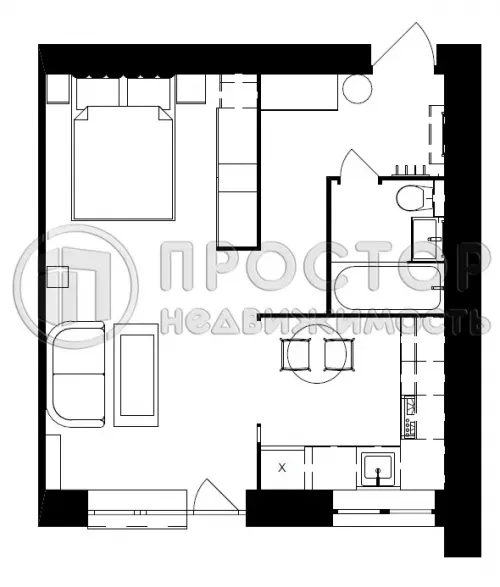 1-комнатная квартира, 30 м² - фото 19