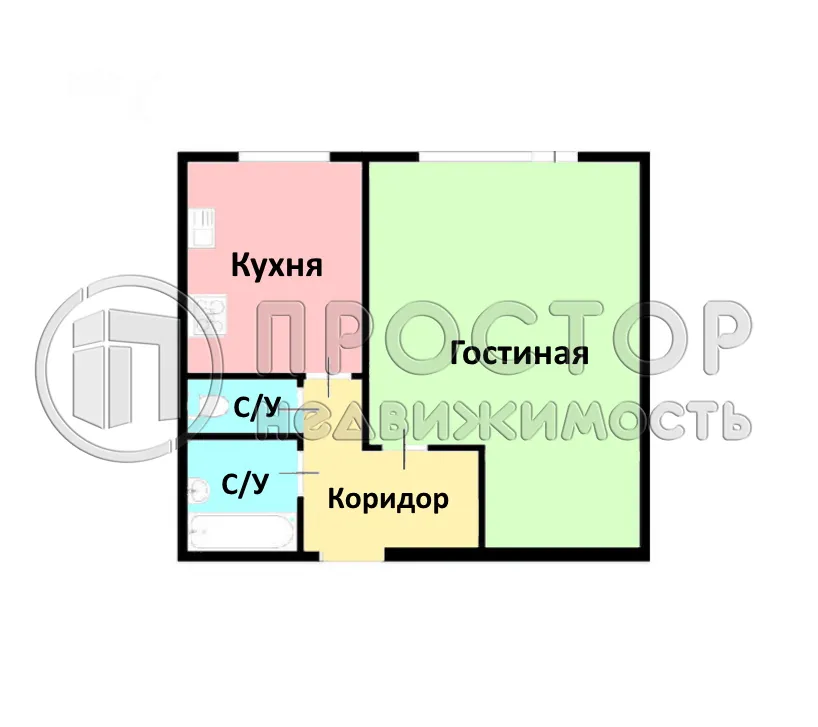 1-комнатная квартира, 40 м² - фото 12