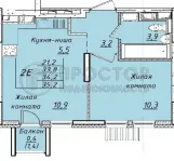 2-комнатная квартира, 34.2 м² - фото 19