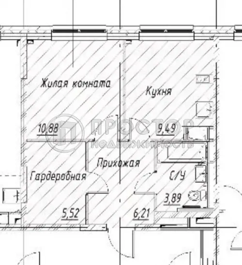 1-комнатная квартира, 35.99 м² - фото 24