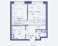 1-комнатная квартира, 41 м² - фото 7
