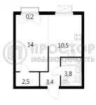 1-комнатная квартира, 34.4 м² - фото 8