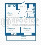 2-комнатная квартира, 39.8 м² - фото 71