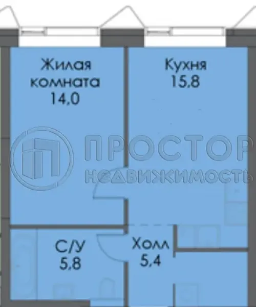 1-комнатная квартира, 41 м² - фото 8