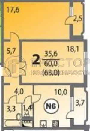 2-комнатная квартира, 63.3 м² - фото 28