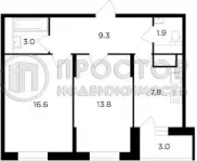 2-комнатная квартира, 53.3 м² - фото 11