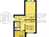 2-комнатная квартира, 60.3 м² - фото 11