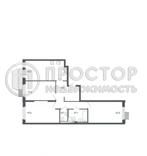 3-комнатная квартира, 79.97 м² - фото 3