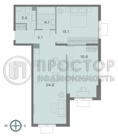 2-комнатная квартира, 69.5 м² - фото 5