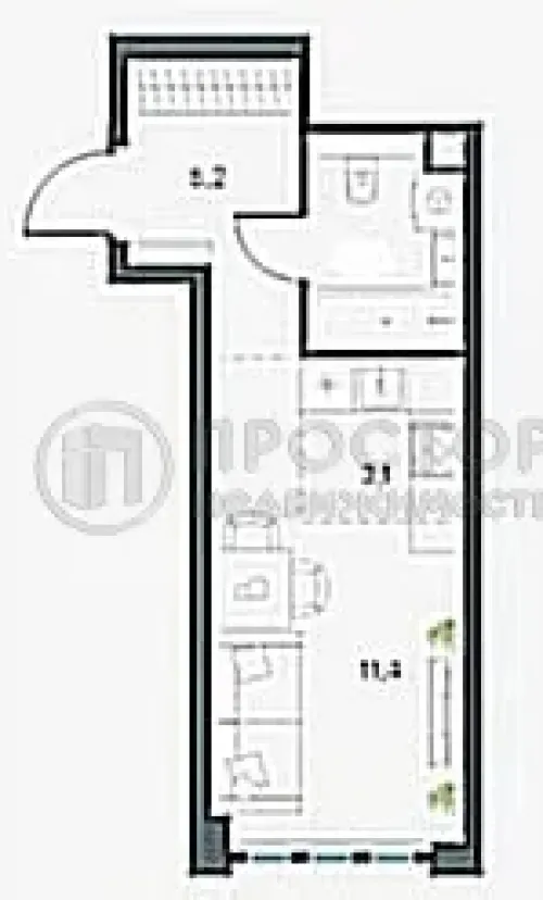 Студия, 24.2 м² - фото 6